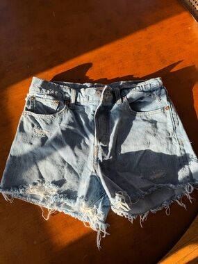Levi's Light Blue Distressed Denim Cutoff Shorts